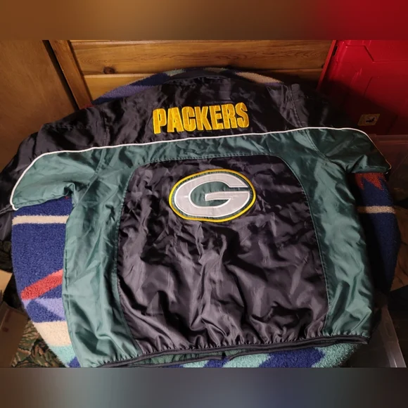 Green Bay Packers Reversible Jacket Mens XL G-III Windbreaker / Fleece NFL - Picture 4 of 10